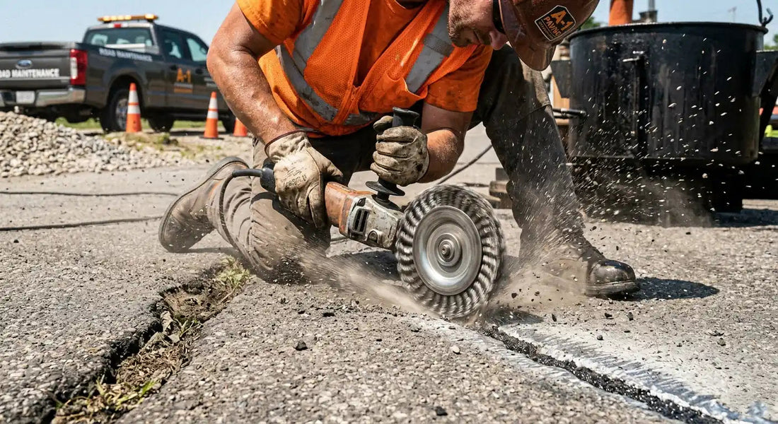Asphalt Crack Cleaning Wire Wheels